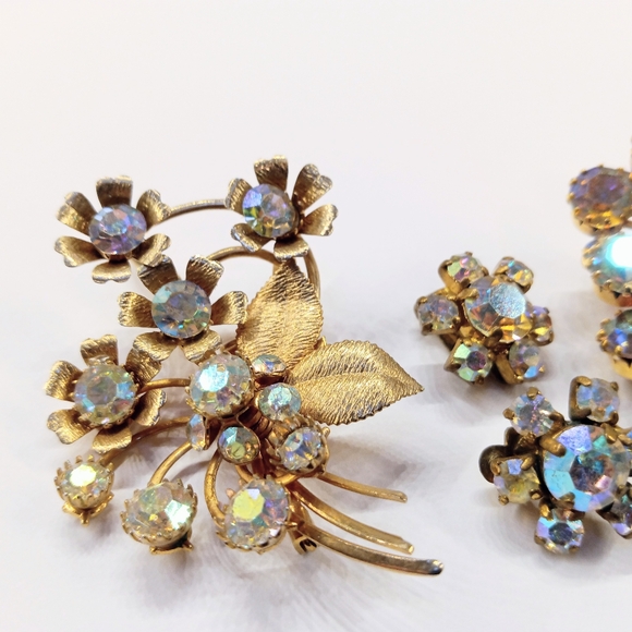 Vintage 2 Brooch Lot Plus Bonus Earrings - Picture 3 of 7